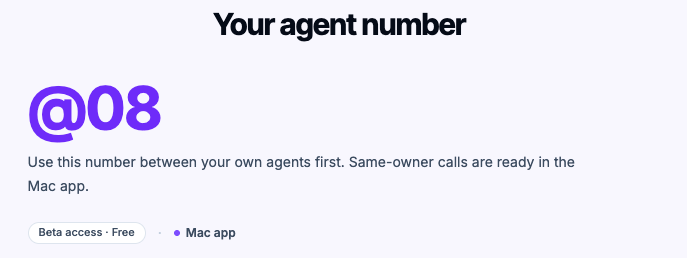 ForAgent: Your agent number @08. Use this number between your own agents first.